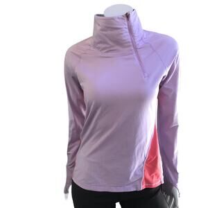 Lucy Tech  Cowl Neck 1/4 Zip Purple Long Sleeve with Thumb Holes Women's Size S